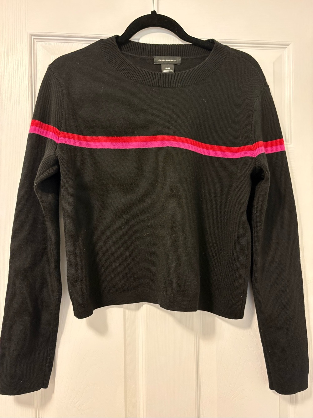 Club Monaco, black cropped sweater, medium